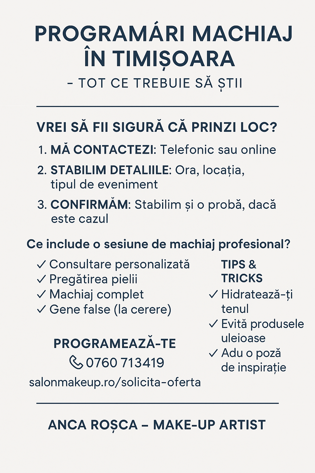 Programări Machiaj în Timișoara – Tot Ce Trebuie Să Știi